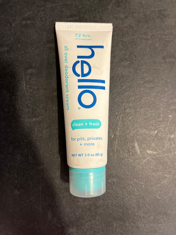Photo 1 of hello Clean & Fresh All Over Whole Body Deodorant Cream for Women and Men, Aluminum Free, Safe for Sensitive Skin, Pits, Privates, 3 ounces