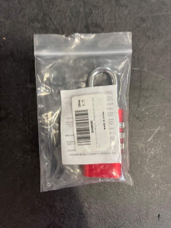 Photo 1 of Combination Lock for Suitcase Luggage, Small Combination Padlock Outdoor, Weatherproof Lightweight Aluminum Combo Locks, Mini Zipper Padlocks with Code (Red)