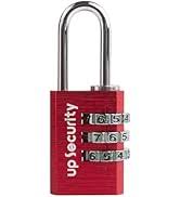 Photo 1 of Combination Lock for Suitcase Luggage, Small Combination Padlock Outdoor, Weatherproof Lightweight Aluminum Combo Locks, Mini Zipper Padlocks with Code (Red)