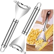 Photo 1 of 2 Pcs Corn Peeler Corn Planer Thresher Stainless Steel Corn Peeler for Corn On the Cob Corn Kernel Remover Tool Magic Corn Stripper Tool Corn Cutter Corn Scraper with Ergonomic Handle for Kitchen