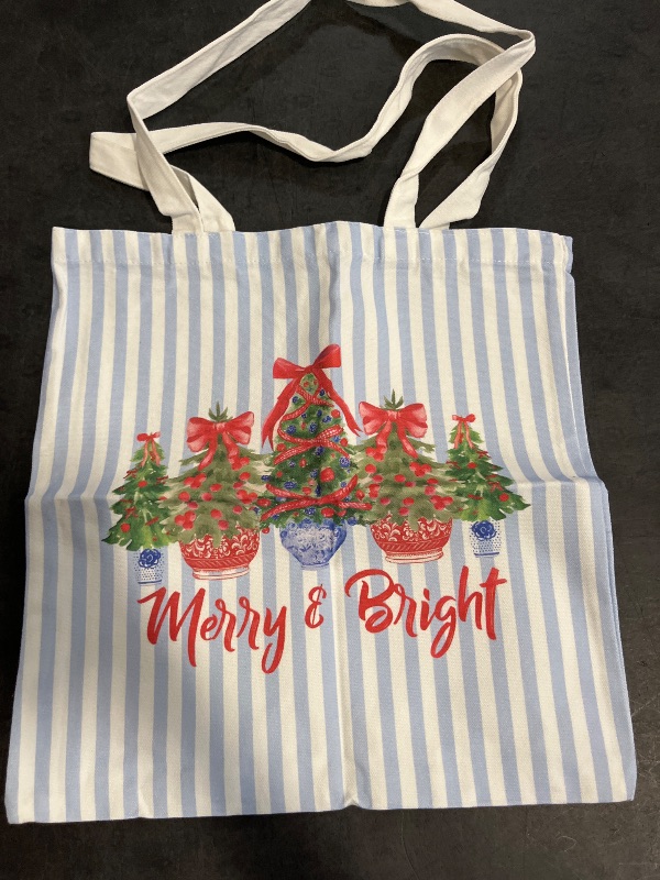 Photo 1 of Chinoiserie Christmas Tree Canvas Tote Bag