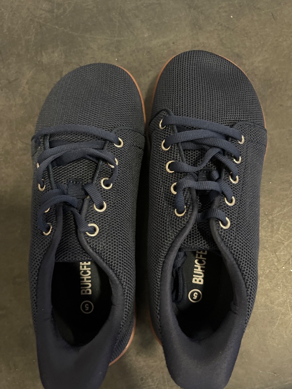 View 2 of Size 5W  BUHCFBO Non Slip Shoes for Women & Men Food Service Slip On Chef Kitchen Shoes Unisex Wide Toe Box Work Shoes Restaurant Slip Resistant Walking Zero Drop Sneakers blue 5W