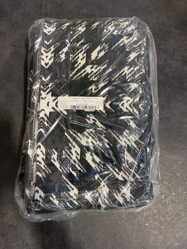Photo 1 of Beige and Black Cotton Throw Blanket