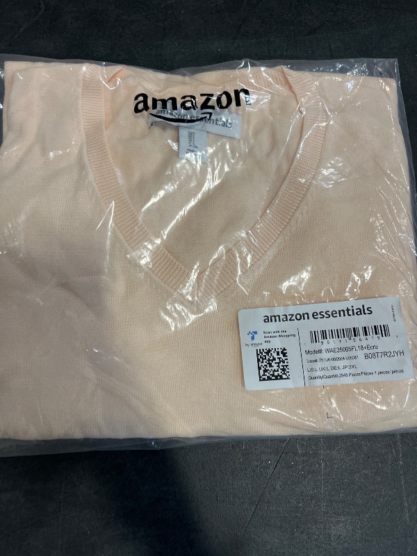 Photo 1 of Size L Amazon Essentials Women's Lightweight Long-Sleeve V-Neck Sweater, Ecru, Large