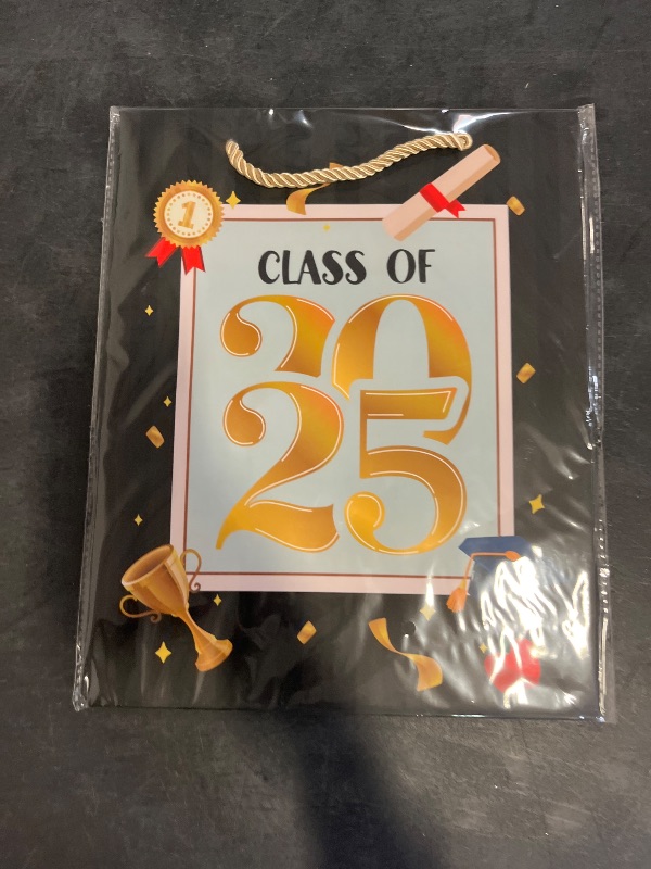 Photo 1 of FLYAB Class of 2025 Graduation Gift Bag - 11.5" with Tissue Paper Congratulations Gifts Bag with Handle Graduation Party Favor Bags for Her Him High School College Senior Graduates