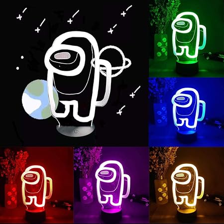 Photo 1 of erduoduo Night Light,3D LED Lamp,7 Color Light for Christmas Gifts,Gradual Changing Touch Switch USB Table Lamp for Holiday Gifts or Home Decorations 