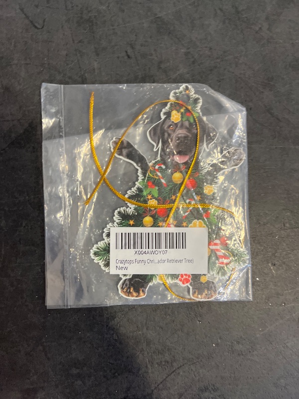 Photo 1 of 2025 Black Labrador Retriever Dog Christmas Ornament - Adorable Dog Dressed as a Christmas Tree - Fun and Festive Acrylic Decoration (Black Labrador Retriever Tree)