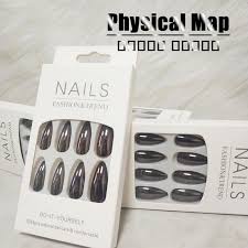 Photo 1 of Black Chrome Press on Nails Medium Almond, Stiletto Fake Nails with Bling Design, Glossy Mirror Metal Acrylic False Nails Stick on Nails for Women Girls, Gel Glue on Nails for Daily Party Wear