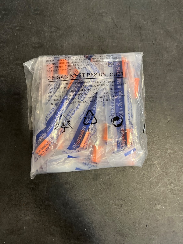 Photo 1 of 1/2ml 31G 5/16 Inch Measuring Syringes Lab Supplies, Individually Sealed Wrapped - Pack of 20