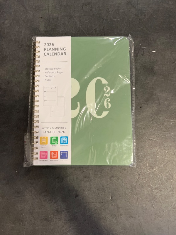 Photo 1 of 2026 Planner, Weekly and Monthly Calendar Agenda Book, Jan 2026 - Dec 2026, Hardcover Planning Academic Planner for Office School Supplies and Desk Accessories - A5 (6.3'' x 8.5'')
