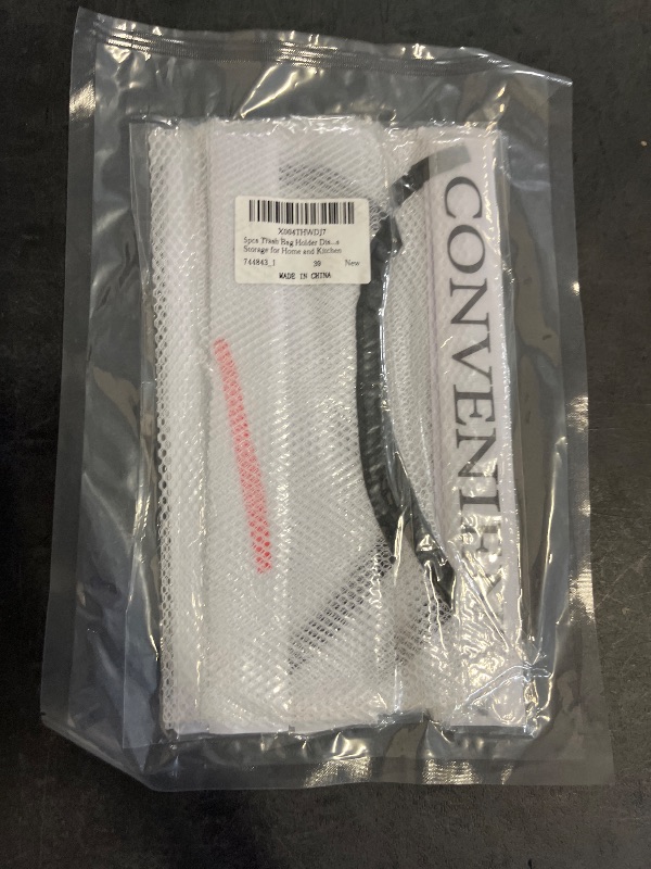 Photo 1 of 5pcs Sticky Mesh Holder Bag,Trash Bag Holder Dispenser Sticky Wall Mount, Net Bag Dispenser for Plastic Bags Grocery Bags Storage for Home and Kitchen