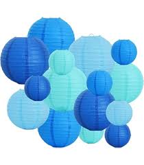 Photo 1 of Blue Paper Lanterns 12Pcs Hanging Chinese Lanterns for Wedding Birthday Baby Shower Christmas Graduation Anniversary Ocean Themed Bachelorette Decor DIY Activities