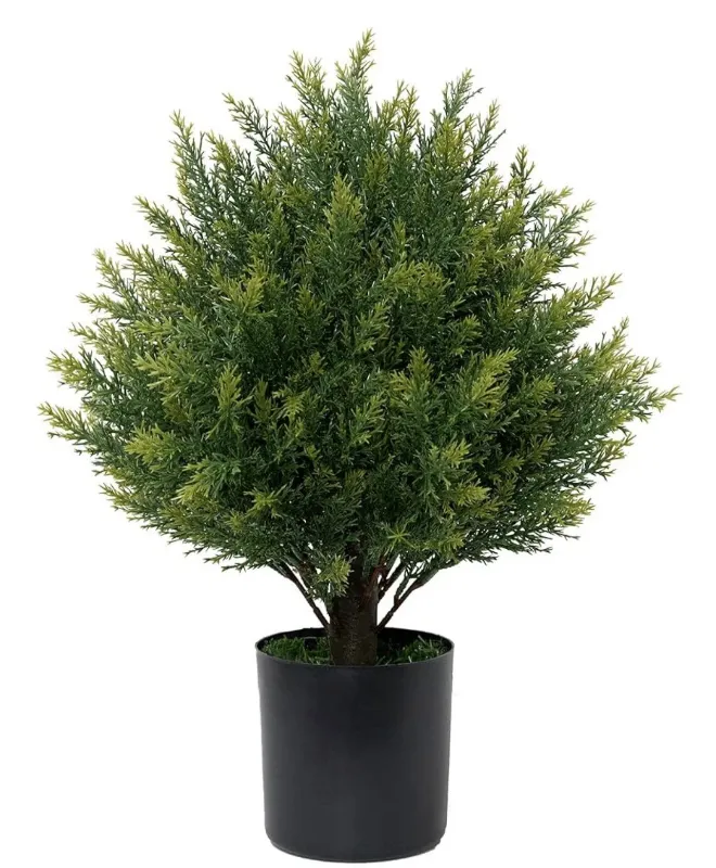 Photo 1 of Artificial Cedar Topiary Ball Tree One 19''T Artificial Topiary Tree Artificial Potted Plant Artificial Shrubs for Indoor Outdoor