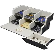 Photo 1 of 2-in-1 PU Leather Card Rack & Dice Tray | Convertible Deck Organizer and Dice Rolling Tray for Board Games, RPGs, and TCGs.