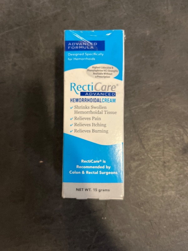 Photo 1 of RectiCare Advanced Hemorrhoidal Cream: Advanced Treatment to Shrink & Soothe Hemorrhoids - Itch & Burn Relief - 15g Hemorrhoidal Cream with Lidocaine