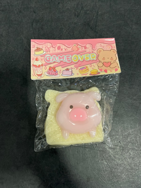 Photo 1 of Visland Animal Toast Squeeze Toy Stress Relief Cat Pig Toast Pinch Sensory Toy Kids Adults Soft TPR Stress Ball Calming Fidget Toy