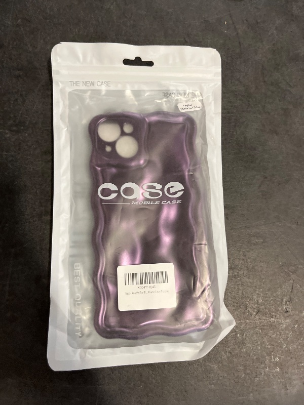 Photo 1 of Compatible with iPhone 15 Plus Wavy Phone Case, Cute 3D Wave Bubble Pattern and Stylish Wavy Border Soft TPU Protection Shockproof Phone Case for Women Girls for iPhone 15 Plus purple