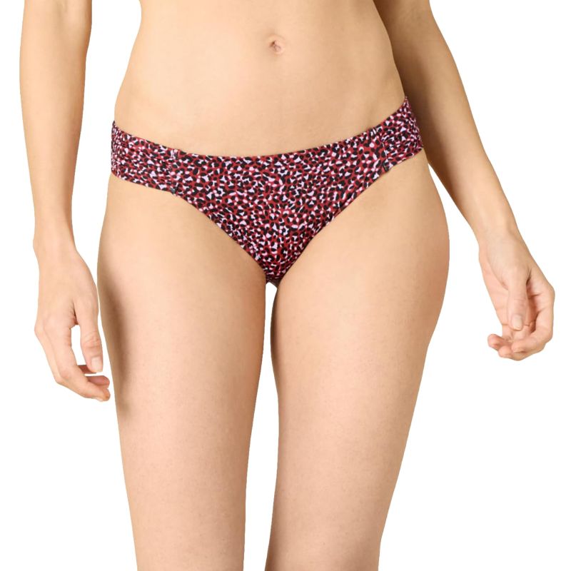 Photo 1 of Size S Amazon Essentials Women's Ruched Full Coverage Bikini Bottom, Brick Red Leopard, Small