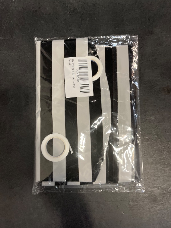 View 2 of 10 Pcs Black and White Striped Balloons, 18 Inch Halloween Black White Striped Foil Balloons Sfor Party Baby Shower Halloween Ceremonies Holiday Party Decorations