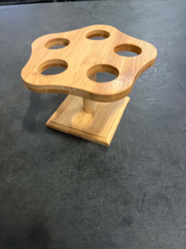 Photo 1 of Cabilock Japanese Hand Roll Storage Rack Ice Cone Holder 5 Hole Bamboo Stand Dessert Display for Home Kitchen Dining Table Accessory