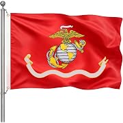 Photo 1 of 3x5ft Double-Sided Flags for Outside - Durable Polyester Weatherproof Military Flags with 2 Brass Grommets for Garden Patio Decor, Gift for Veteran & Service Member (Red)