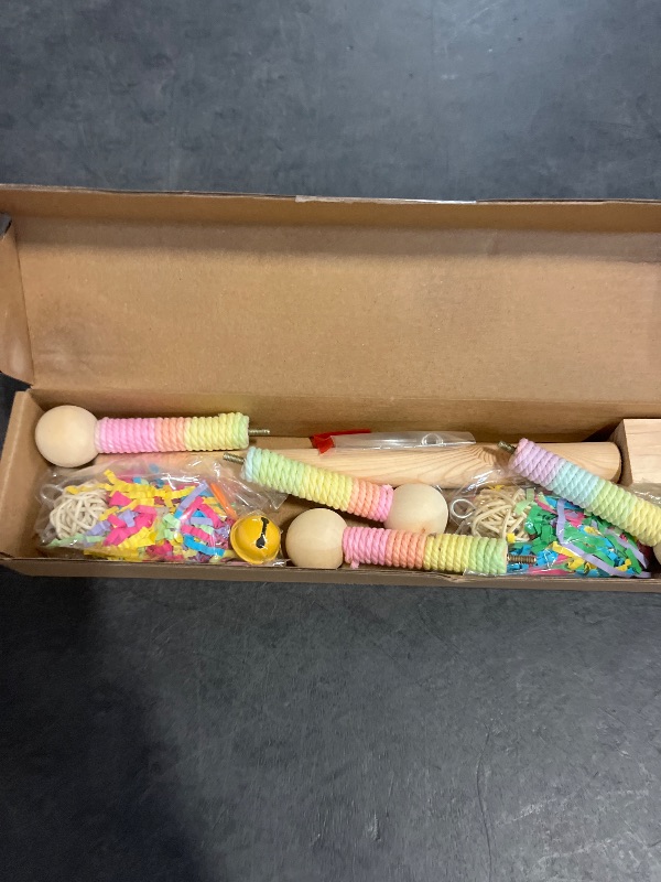Photo 1 of BABORUI Bird Toys, Parrot Foraging Shredder Hanging Toys with Perches for Cage