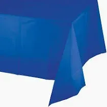 Photo 1 of CXPSINC Plastic Tablecloth 54" x 108"Disposable Tablecloth Rectangle Plastic Table Cover for 6 to 8 Foot Tables Indoor or Outdoor Parties Birthdays Christmas (Blue, 8 Pack)