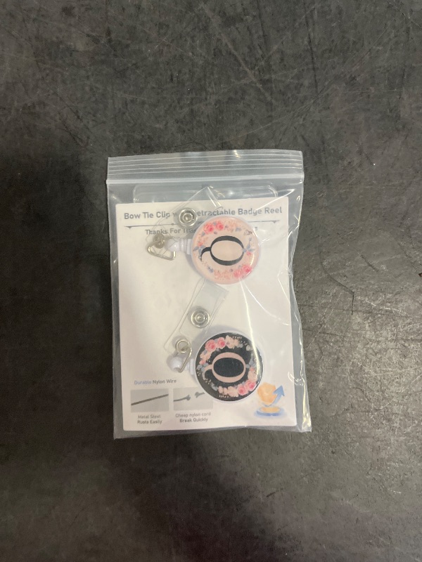 Photo 1 of 2Pcs A-Z Letter Badge Reels with Vertical Clear Plastic ID Card Holders (2.5" x 3.7") Retractable Name Tag ID Clip Holder Nursing Student RN Pediatric Teacher Office Work Accessories Q