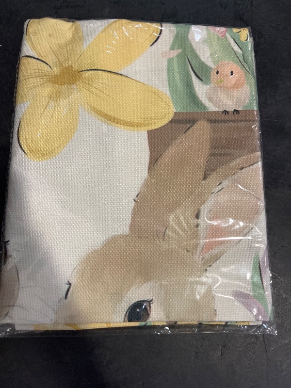 Photo 1 of ATTRACME He Is Risen Easter Garden Flag for Outside, 28x40 Inch Double Sided Spring Flags with Bunnies Flowers Cross, Easter Gifts Yard Decoration Flag for Outdoor Garden, Patio, Porch