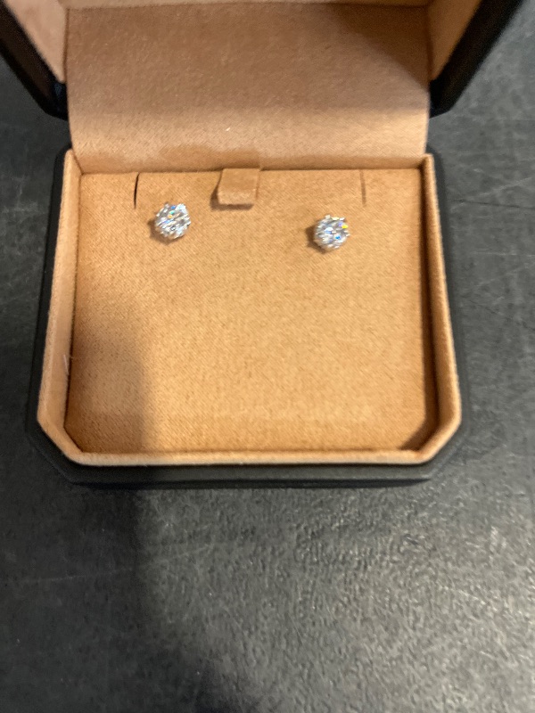 View 2 of Moissanite Screw Back Earrings Men Women, Substitute Diamond Stud Earrings