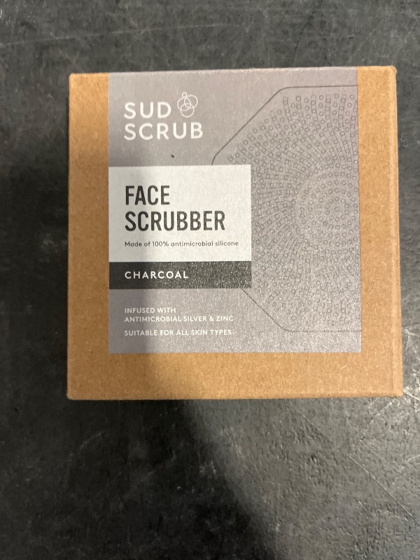 View 3 of Sud Scrub® Antimicrobial Silicone Face Scrubber, 1 Pack, Gentle Face Exfoliator for Sensitive Skin, Eco Friendly Facial Cleansing Brush, Exfoliating Face Brush for Men and Women (Charcoal)