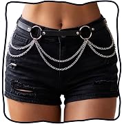 Photo 1 of Zoestar Women's Leather Waist Chain Belt Black Fashion Rave Body Accessories