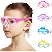 Photo 1 of Vvinca Kids Swim Goggles for Kids 3-12, Upgraded Design with Ear & Nose Plug, Wide View Anit-Fog No Leak Water Pool Goggle