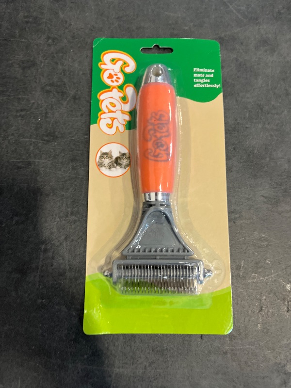 View 2 of GoPets 2-in-1 Deshedding & Dematting Comb & Grooming Brush for Dogs & Cats