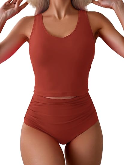 Photo 1 of Size M Eomenie Two Piece Tankini Swimsuits for Women Tummy Control Bathing Suits