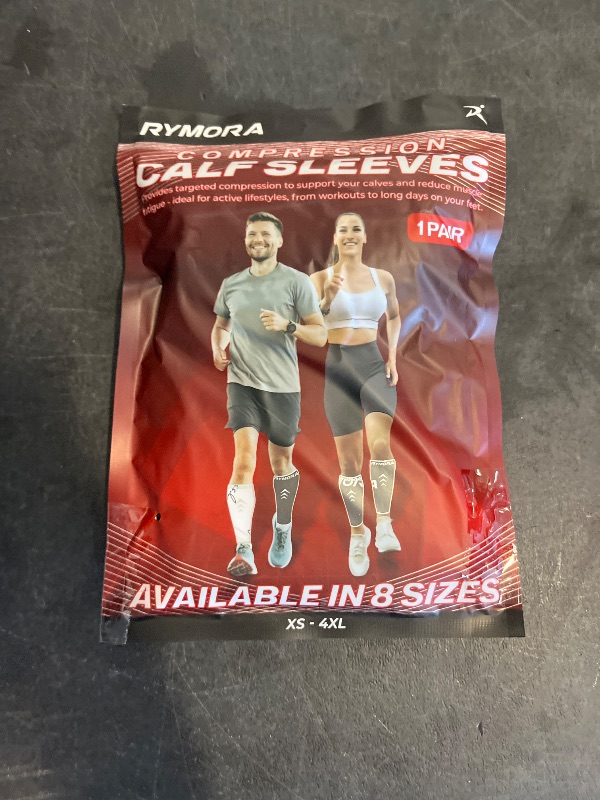View 2 of Size L Calf Compression Sleeves for Men & Women (Pair) (Charcoal) (Large) [L]