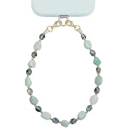 Photo 1 of Natural Stone Phone Charm, Beaded Healing Phone Wrist Strap, Handmade Cellphone Chain Lanyard with Tether Tab