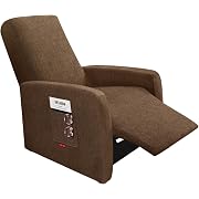 Photo 1 of 3 Pieces Plush Fabric Extra Small Recliner Chair Covers Stretch Recliner Slipcover for Lazy Boy Wide Recliner Chair Washable (Chocolate)