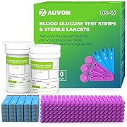 Photo 1 of AUVON Blood Glucose Test Strips & Diabetic Lancets Kit, 100 Pack, 30 Gauge