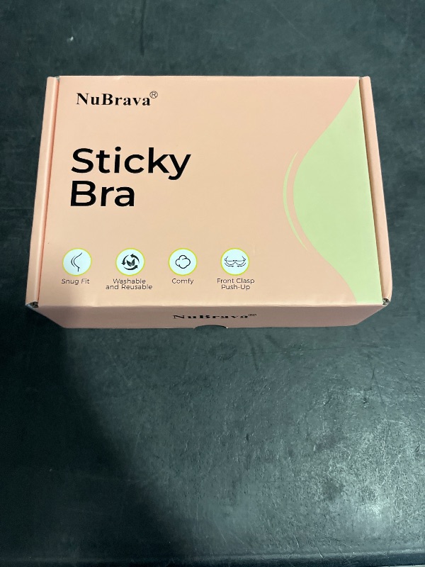 View 3 of Size C cup NuBrava Sticky Bra Push up, Invisible Strapless Adhesive Bra, (C Cup) Creme