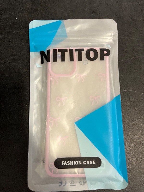 View 2 of Cute Coquette Bow Phone Case for iPhone 11 Pro Max 6.5", Clear Aesthetic Pink Ribbon Bowknot Pattern Print Design Case Transparent Camera Protective Funda Shockproof Soft TPU Women Girls Cover