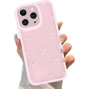 View 1 of Cute Coquette Bow Phone Case for iPhone 11 Pro Max 6.5", Clear Aesthetic Pink Ribbon Bowknot Pattern Print Design Case Transparent Camera Protective Funda Shockproof Soft TPU Women Girls Cover