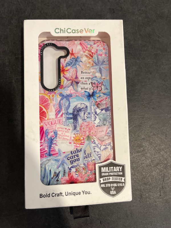 Photo 1 of for Samsung Galaxy S23+ Case, Coastal Collage Pattern with Romantic Quote, Military-Grade Drop Protection, Vintage Slim TPU Protective Cover with Camera Control for Women Girls