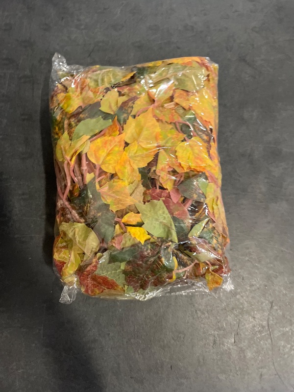 Photo 1 of 2 Pack Fall Maple Leaf Garland Clearance - 6.5ft/Piece Artificial Fall Foliage Garland Autumn Decoration for Home Wedding Halloween Party Thanksgiving
