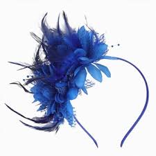 Photo 1 of Linfrsh Fascinator Hat for Women with Flower Cocktail Mesh Feathers Hair Clip for Tea Party Wedding Dark Blue,One Size