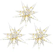 Photo 1 of 3Pcs Platinum Polka Dot Explosion Pointed Star Foil Balloons32-inch/Elegant White & Silver Metallic Decoration forChristmas, New Year, Birthday, Wedding, Celebration Party(3 PCS Platinum Polka Dots)