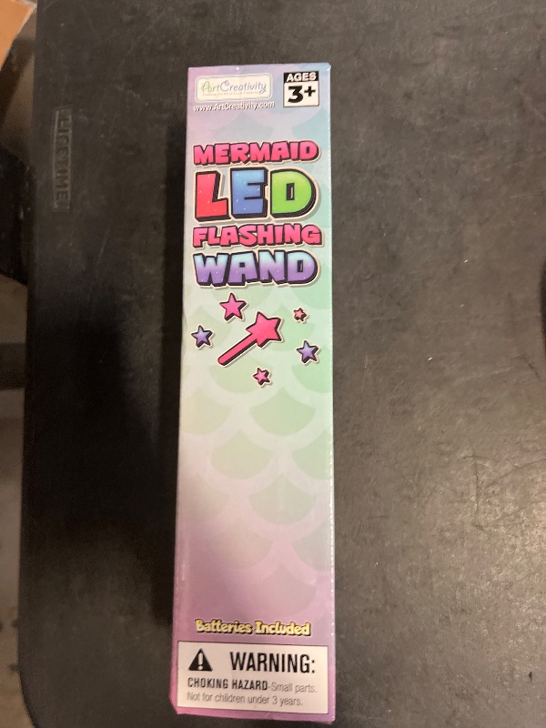 Photo 1 of ArtCreativity Light Up Mermaid Wand with Sounds, 11.75 Inch Toy Wand with Spinning LEDs and Sound Effects, Batteries Included, Great Mermaid Gift Idea for Boys and Girls, Fun Birthday Party Favor