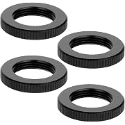 Photo 1 of 4 Pcs Knurled Lock Microphone Stand Nut 5/8"-27 Double Locking Nut for Microphone Screws Black Jam Nut for Microphone Photographic Equipment