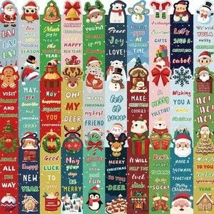 Photo 1 of 30Pcs Merry Christmas Bookmarks New Year Theme Page-Markers for Students Kids Teens Adults and Reading Lovers