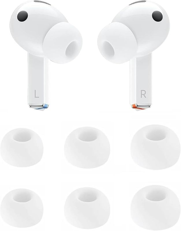 Photo 1 of ALXCD Eartips Compatible with Galaxy Buds 3 Pro SM-R630N Earbuds, 6 Pairs S/M/L Sizes Silicone Ear Tips Earbuds Replacement Tips, Compatible with Galaxy Buds 3 Pro SM-R630 6 Pairs White sml